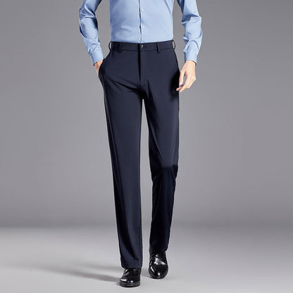 Elegant Silk Slim-Fit Suit Trousers