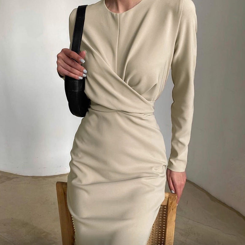 Women's Wrap Dress Elegant Long Sleeve Flowy Cut