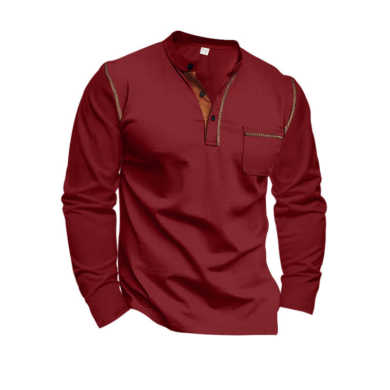 Men's Long-Sleeve Shirt Modern Contrast Design