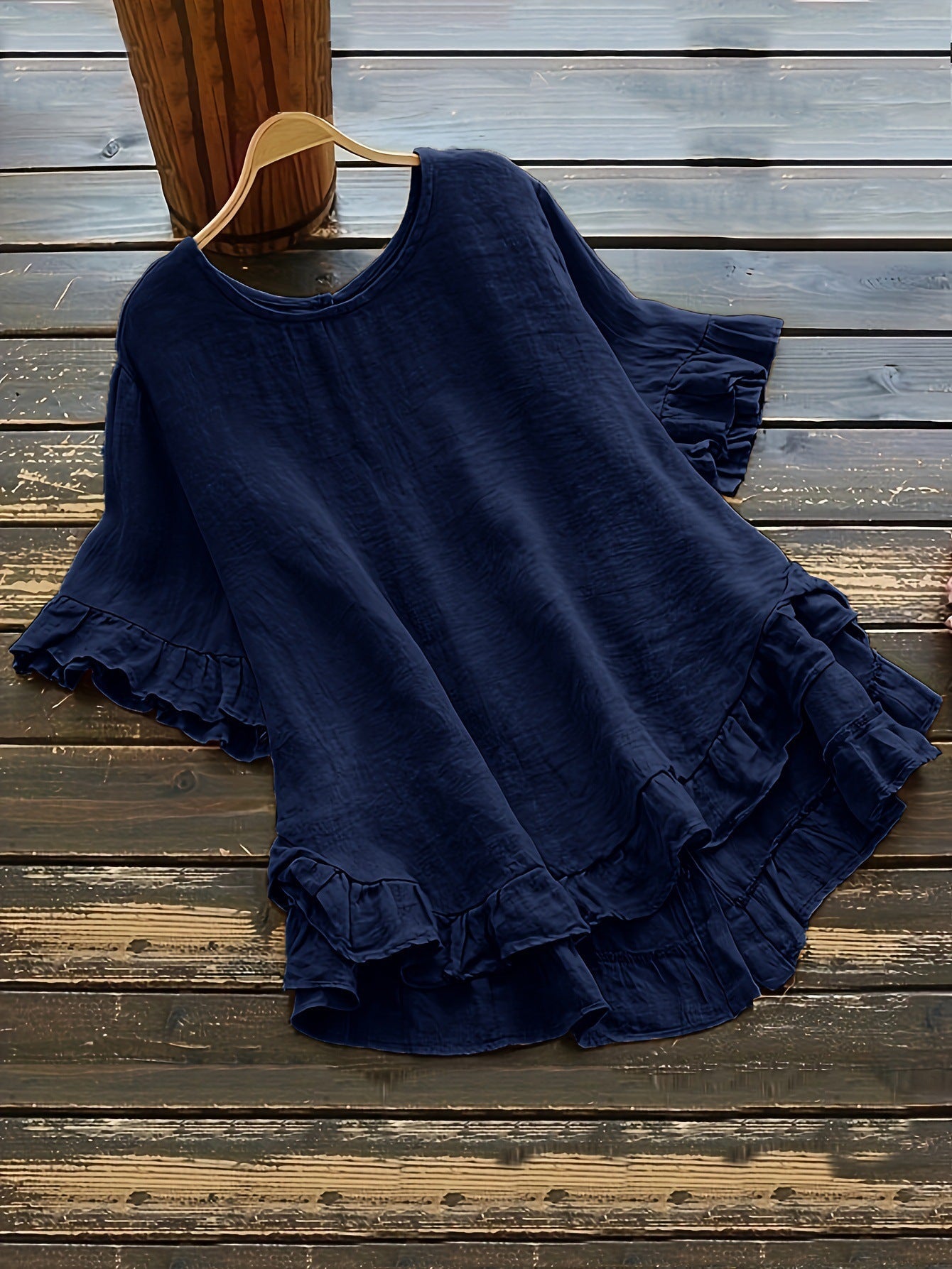 Women's Top Casual Ruffle Detail Loose Fit