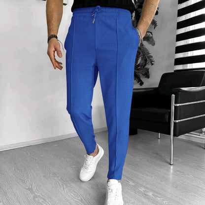 Men's Casual Trousers Elegant Elastic With Pockets
