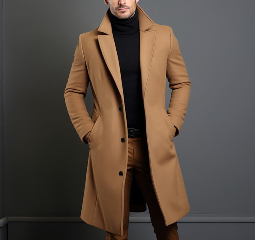 Men's Elegant Slim Modern Wool Coat