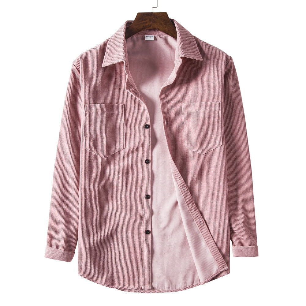 Men's Corduroy Shirt Elegant Button-Down Design