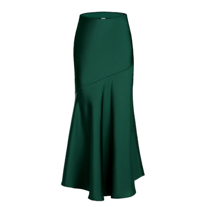 Women's Maxi Skirt Elegant Flowy Diagonal Seams