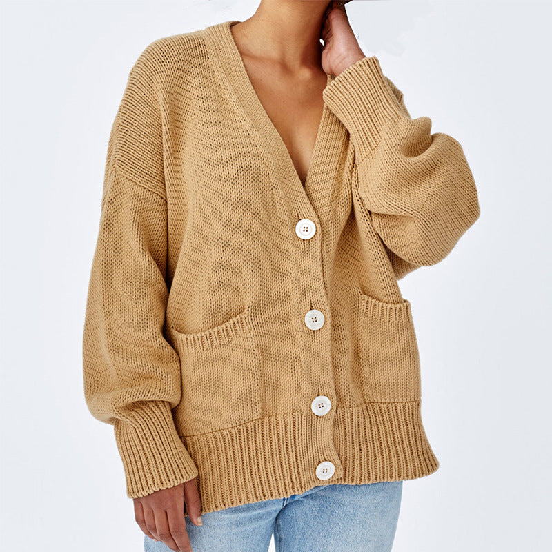 Women's Plus Size Chunky Knit Cardigan Stylish