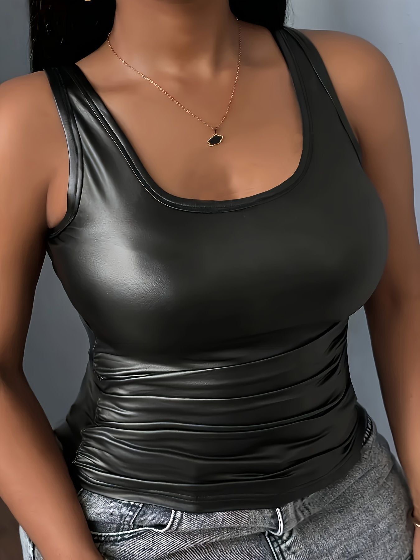 Women's Tank Top Shiny Body-Shaping Elegant