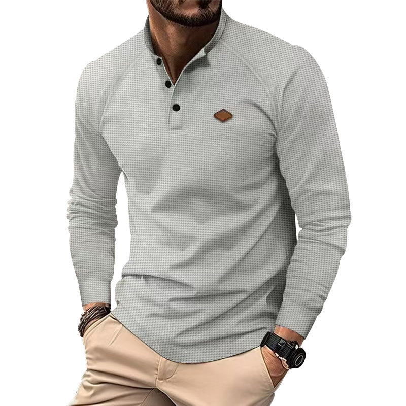 Men's Long-Sleeve Shirt Textured Modern Buttons