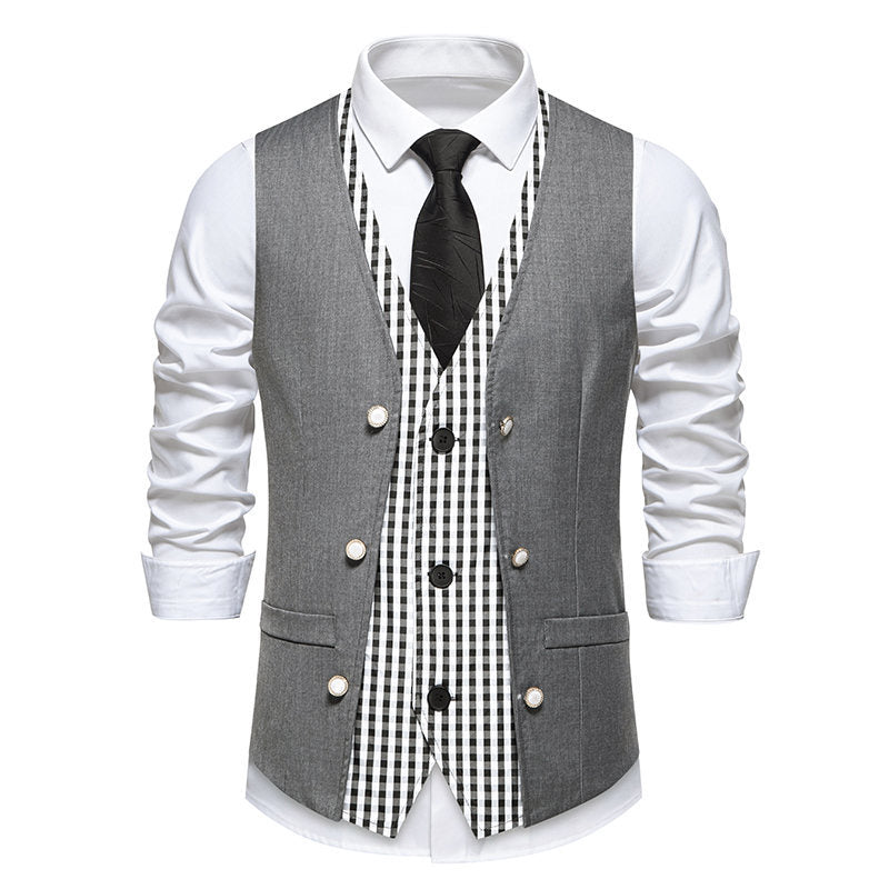Men's Suit Vest Elegant Contrast Interior