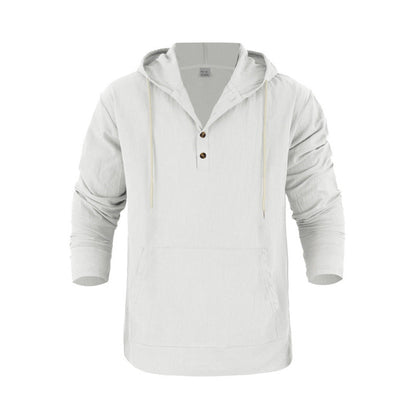 Men's Hoodie With Pockets And Buttons