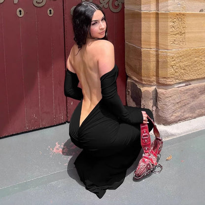 Women's Maxi Dress Elegant Backless Alluring
