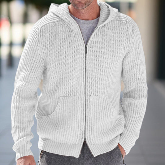 Herren Strickjacke Kapuze Warm Übergröße - IdealeKleiden