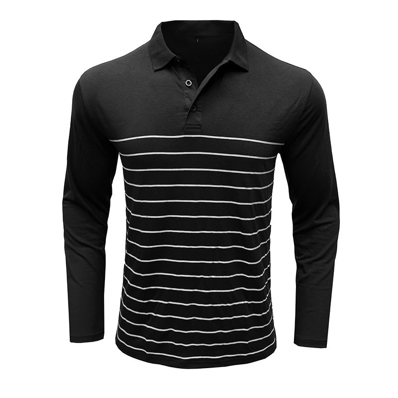 Elegant Piqué Pullover Slim Fit Stripe Design