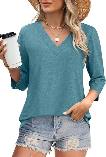 Women's Top V-Neck Elegant Blouse
