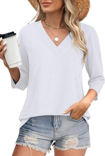 Women's Top V-Neck Elegant Blouse