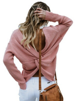 Damen Strickpullover Elegant V-Ausschnitt - IdealeKleiden