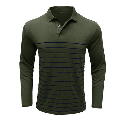 Elegant Piqué Pullover Slim Fit Stripe Design