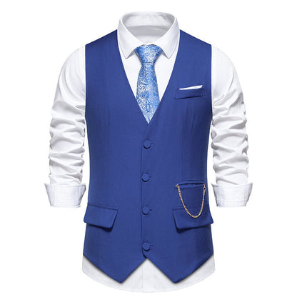 Men's Elegant Modern Suit Vest with Pockets