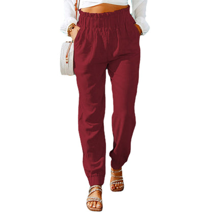 Women's Summer Trousers Lightweight Cotton Elastic