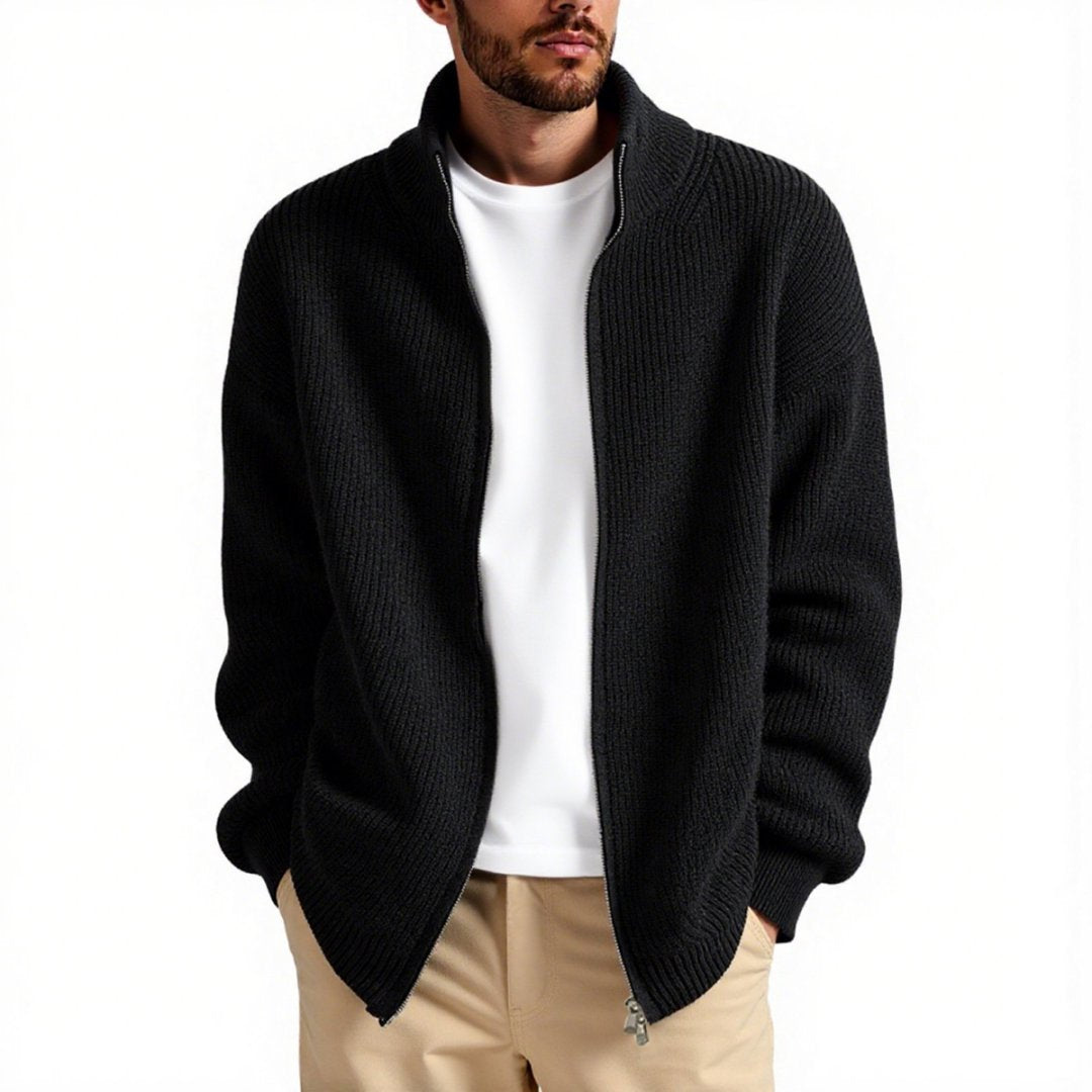 Men's Cardigan High-Collar Zipper Practical