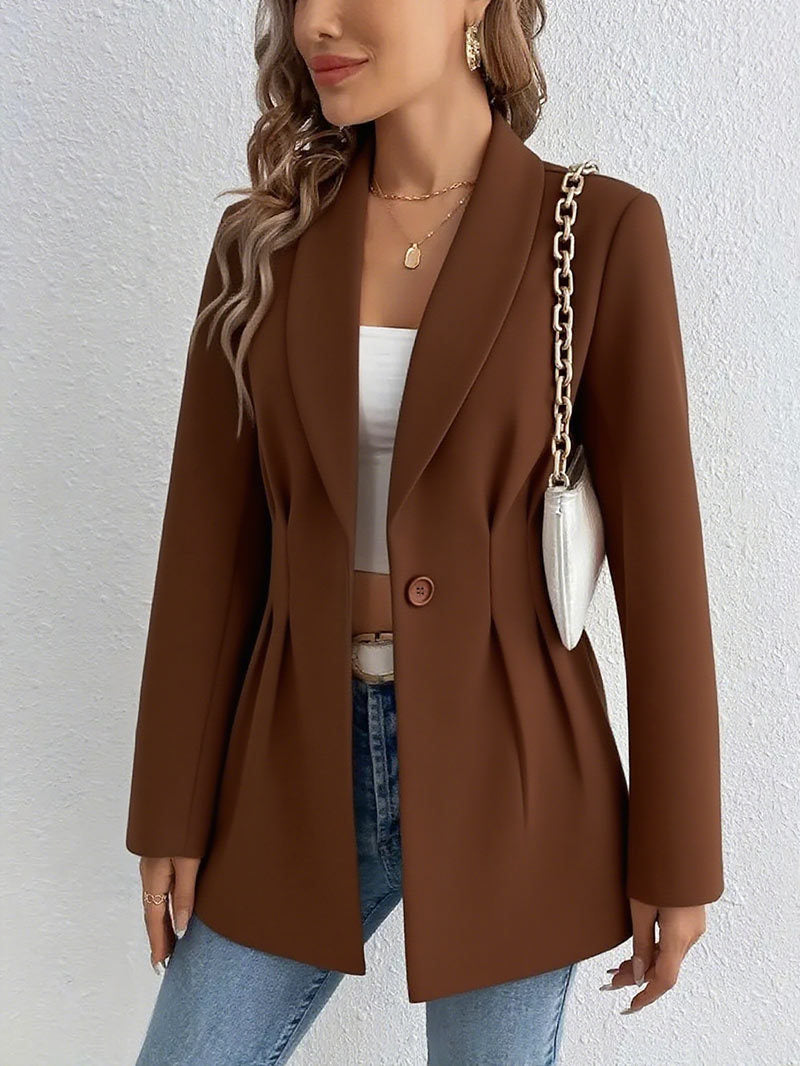 Women's Elegant Blazer Jacket with Waist Inserts