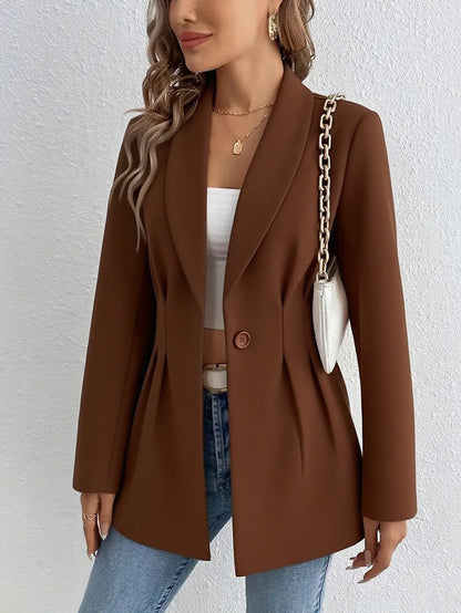 Women's Elegant Blazer Jacket with Waist Inserts