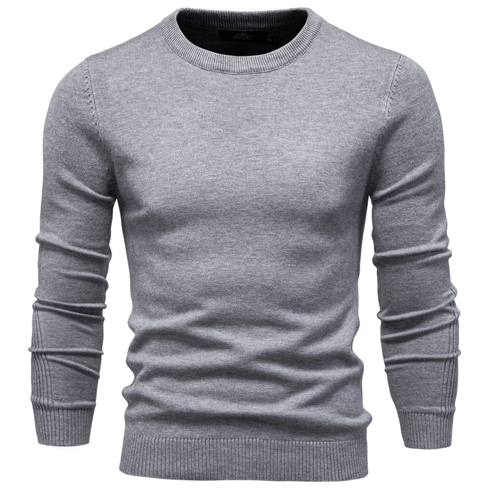 Men's Round Neck Cotton Sweater Elegant Design