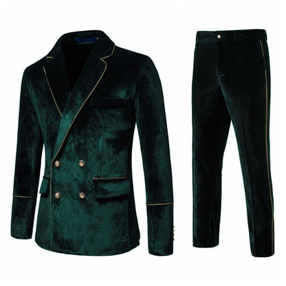 Men's Suit Velvet Elegant Gold
