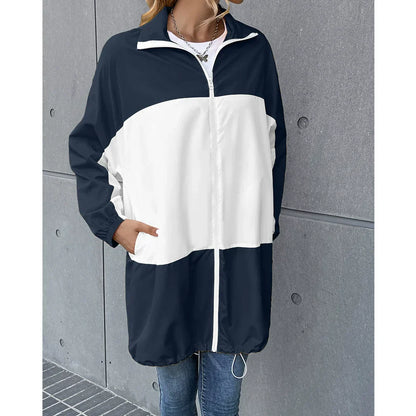 Waterproof Mid-Length Jacket Hood Leisure Design