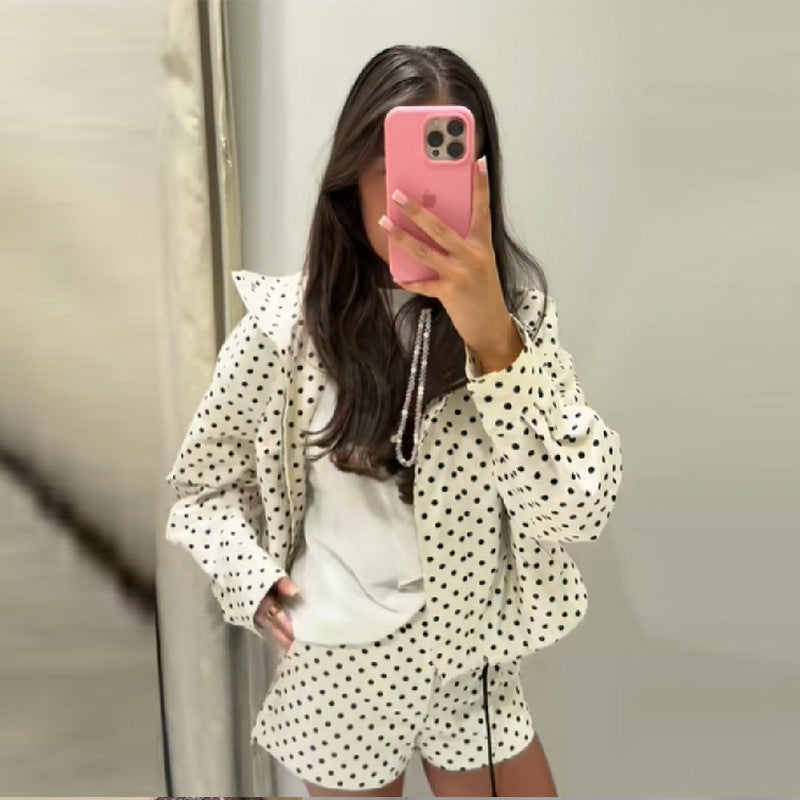Women's Trendy Polka Dot Jacket Casual Chic