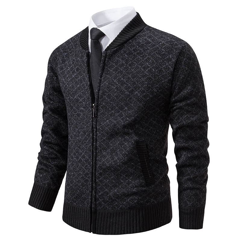 Men's Cardigan Modern Zip-Up Structured Stylish