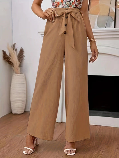 Women's High Waisted Trousers Elegant Design Bow