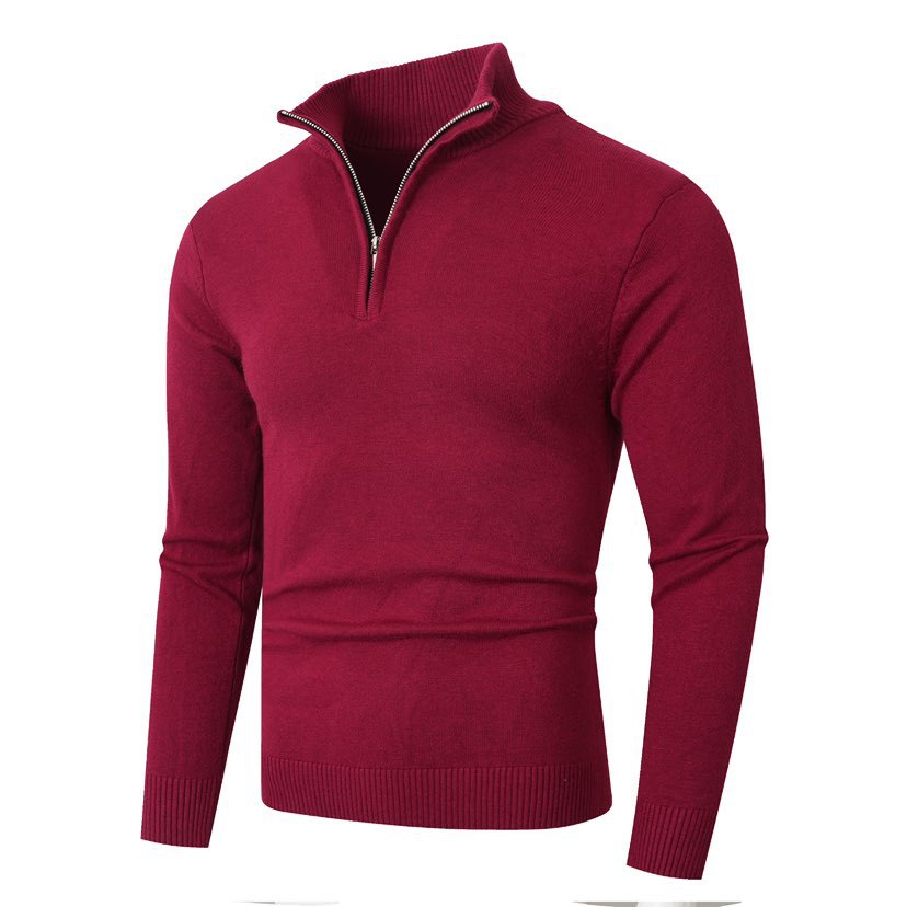 Men's Modern Pullover Half-Zip Textured Fabric