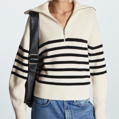 Women's Knitted Jumper Navy Chic Style