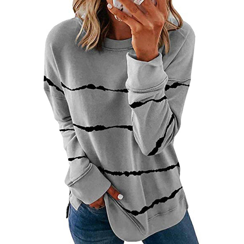 Women's Striped Sweatshirt Modern Style