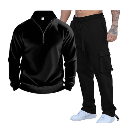 Men's Sports Tracksuit Practical Zip Collar Side Pockets