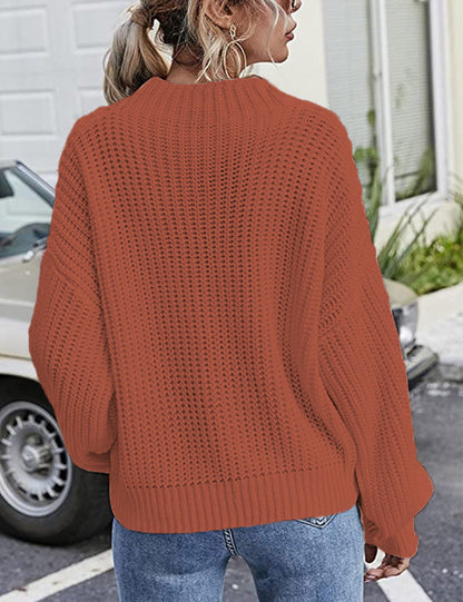 Women's Knitted Jumper Casual Round Neck Loose-fitting