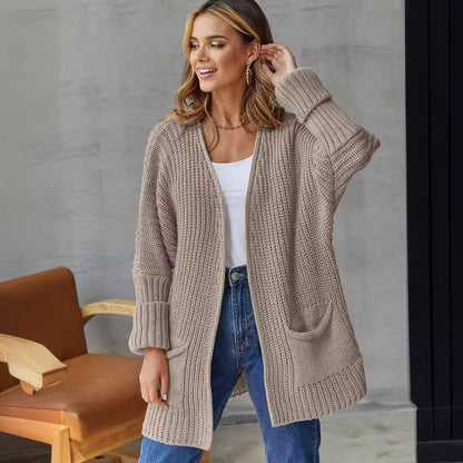 Women's Cardigan Knit Pockets Elegant