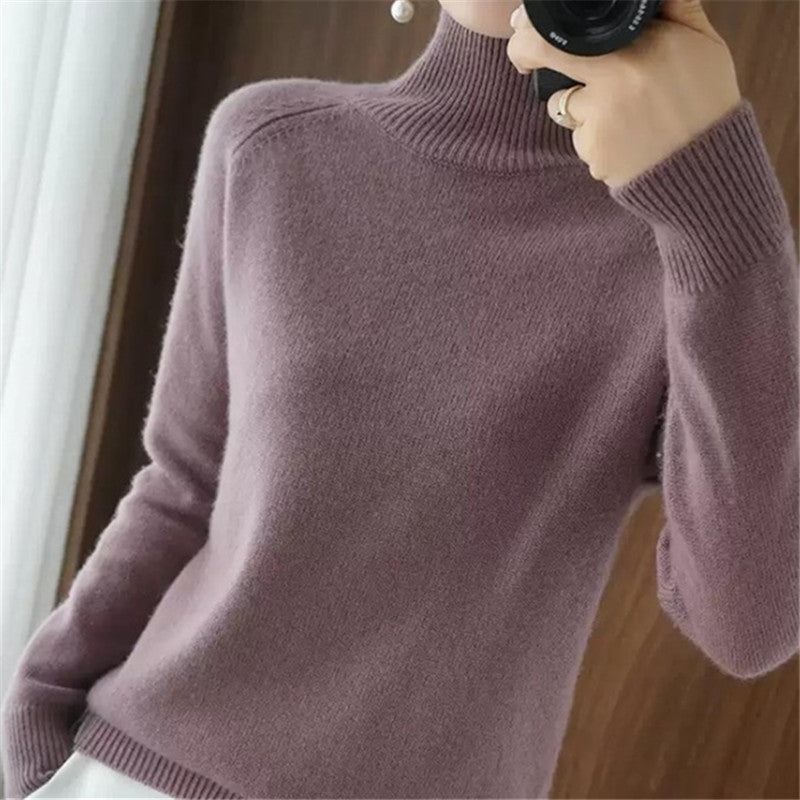 Women's Merino Wool Sweater Soft Turtleneck Elegance
