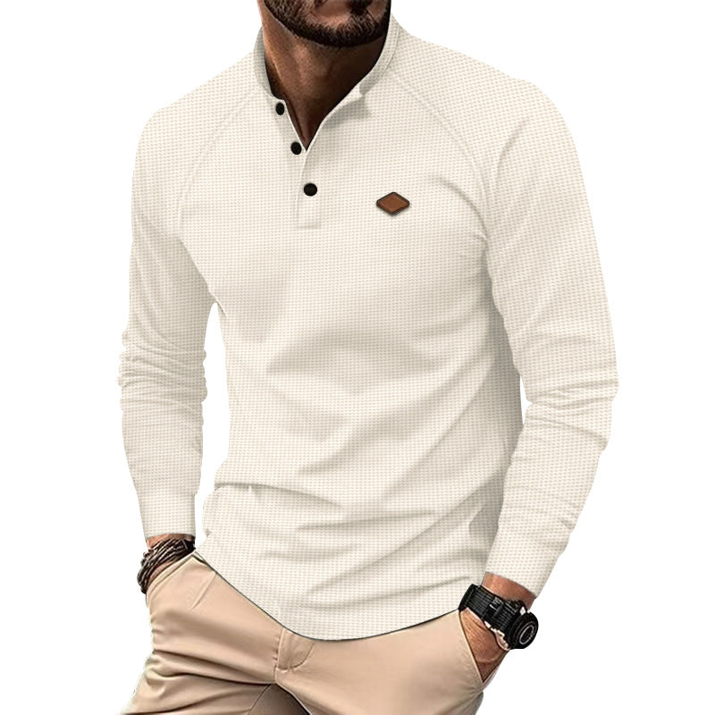 Men's Long-Sleeve Shirt Textured Modern Buttons