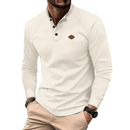 Men's Long-Sleeve Shirt Textured Modern Buttons