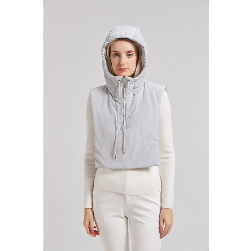 Women's Hooded Jacket High Collar Adjustable Stylish