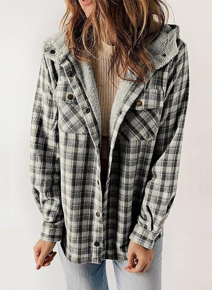 Women's Wool Coat with Plush Hood