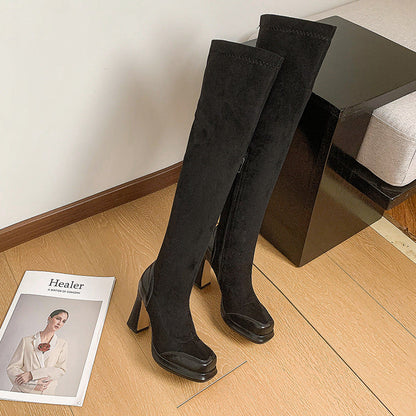 Women's Knee-High Boots Block Heel Trendy