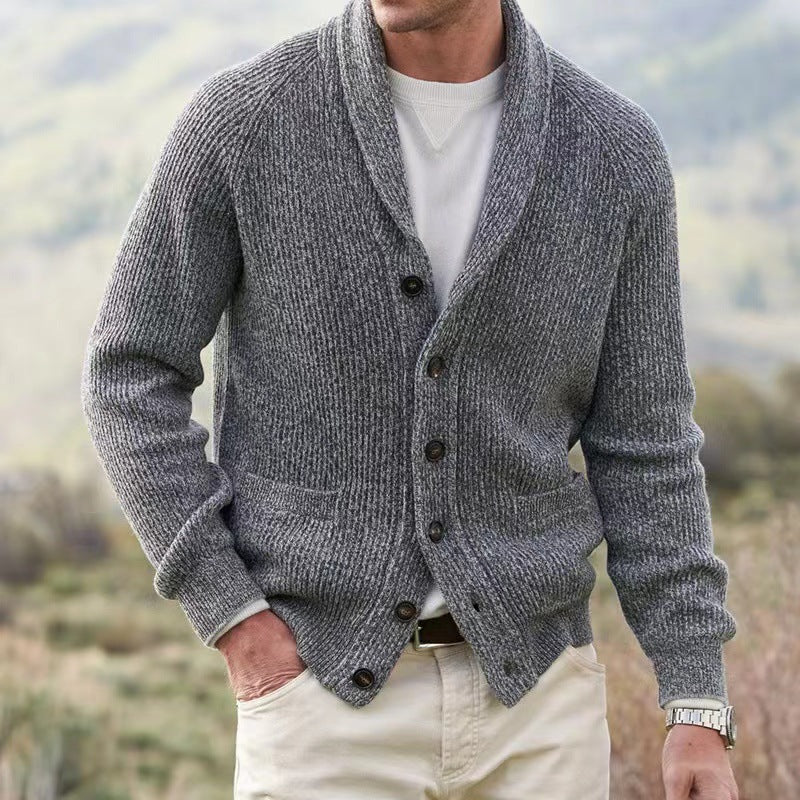 Men's Knitted Shawl Collar Cardigan Modern