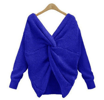 Women's Elegant V-Neck Knitted Sweater