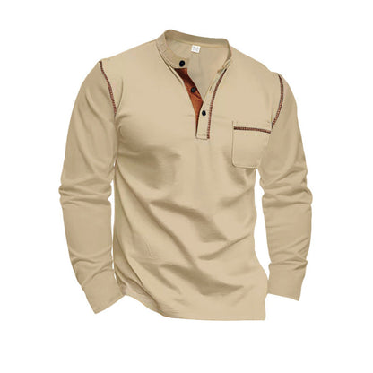 Men's Long-Sleeve Shirt Modern Contrast Design
