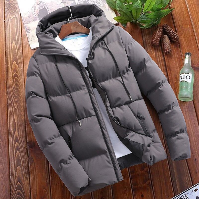 Plus Size Puffer Jacket Hood Cotton Warm