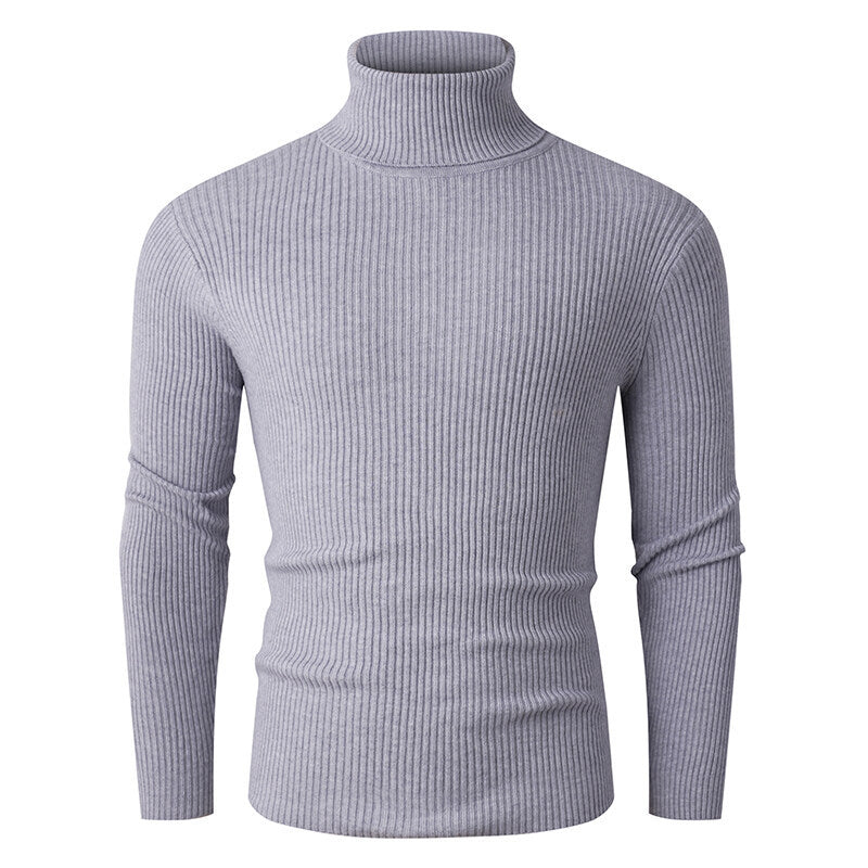Men's Turtleneck Ribbed Jumper Elegant Design