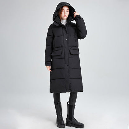 Women's Long Insulated Hooded Warm Winter Jacket