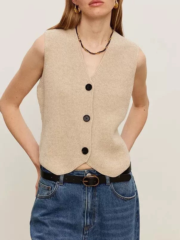 Women's Knitted Vest Soft Sustainable